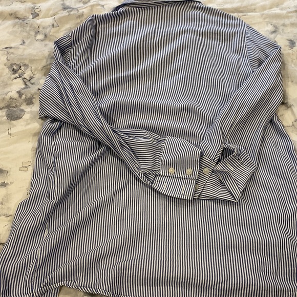 Jones New York blue and white Long Sleeve Button Down Shirt - Picture 6 of 6